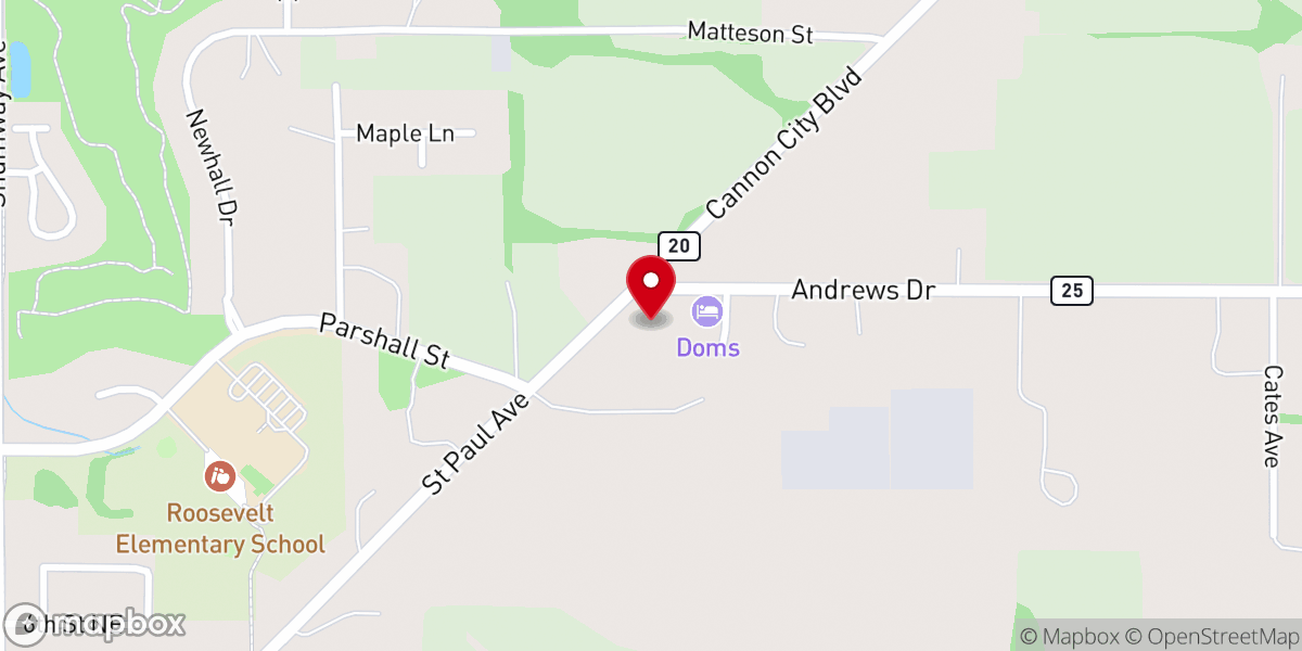 Map showing location of Faribault Evangelical Free Church