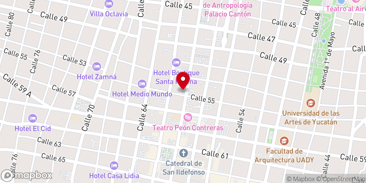 Map showing location of Parque de Santa Lucía