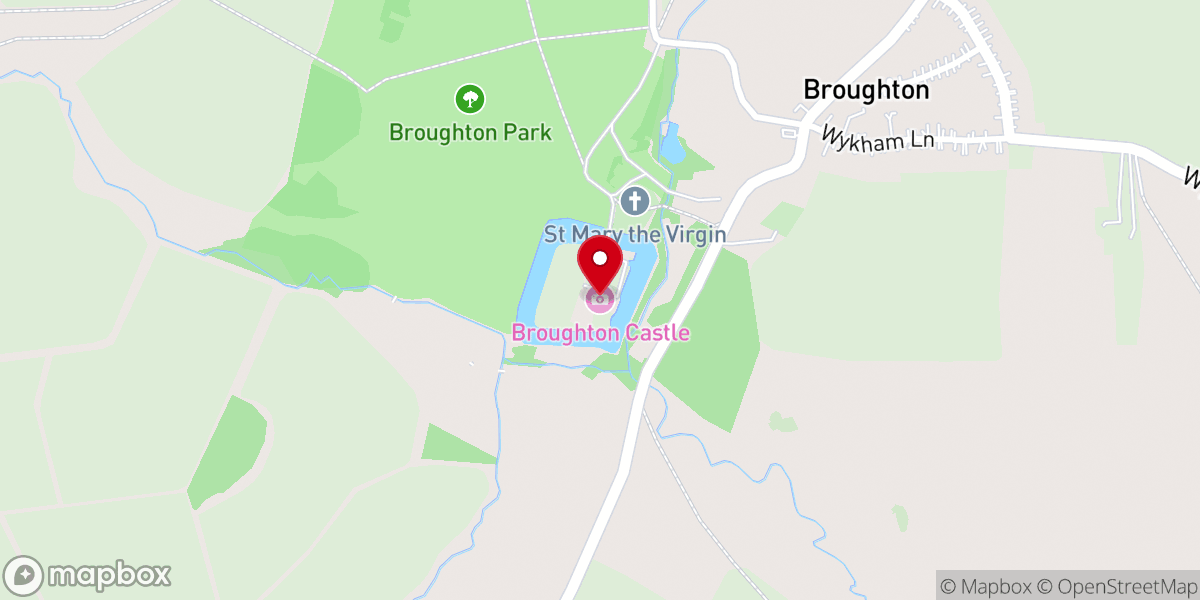 Map showing location of Broughton Castle