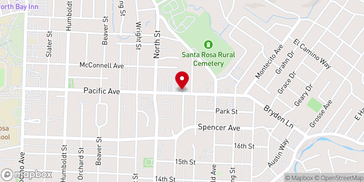 Map showing location of Santa Rosa Christian Church