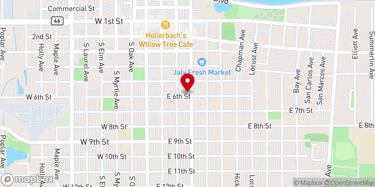Map showing location of Sanford Mardi Gras Call Location - Trinity United Methodist Church