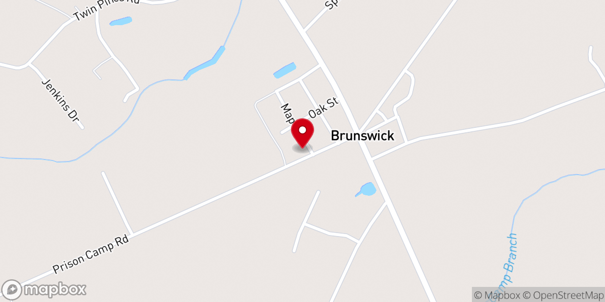 Map showing location of Brunswick Baptist Church