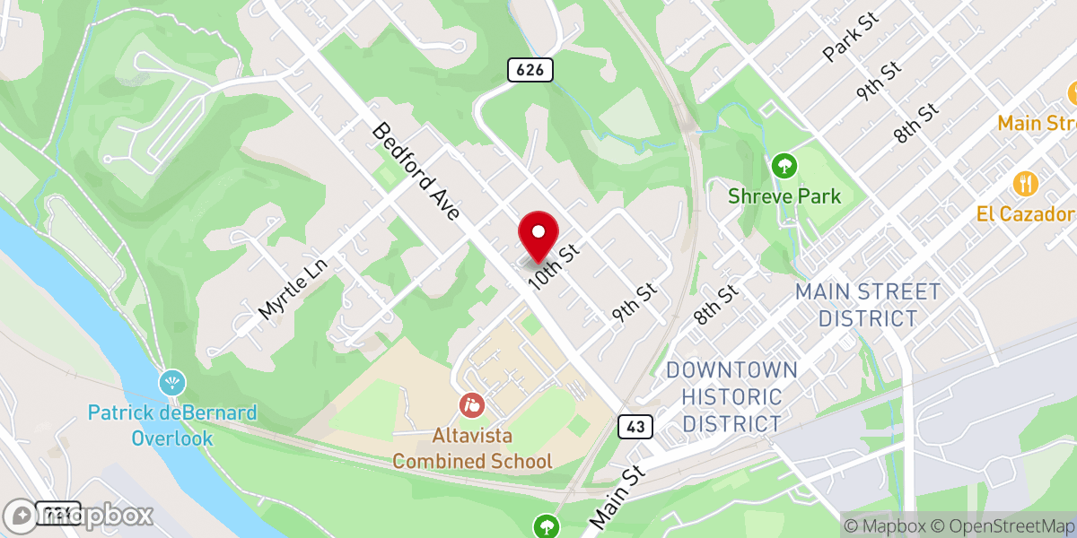 Map showing location of First Baptist Church Of Altavista