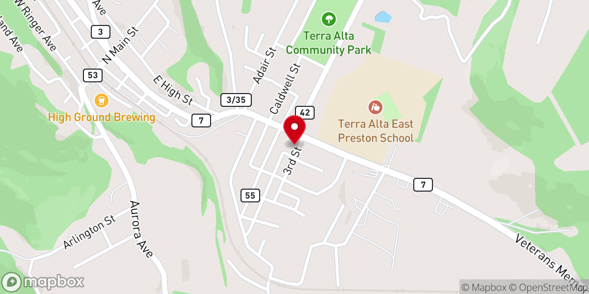 Map showing location of Independent United Brethren Church