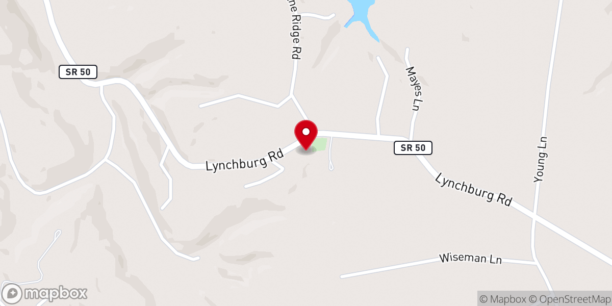 Map showing location of Harmony Cumberland Presbyterian Church