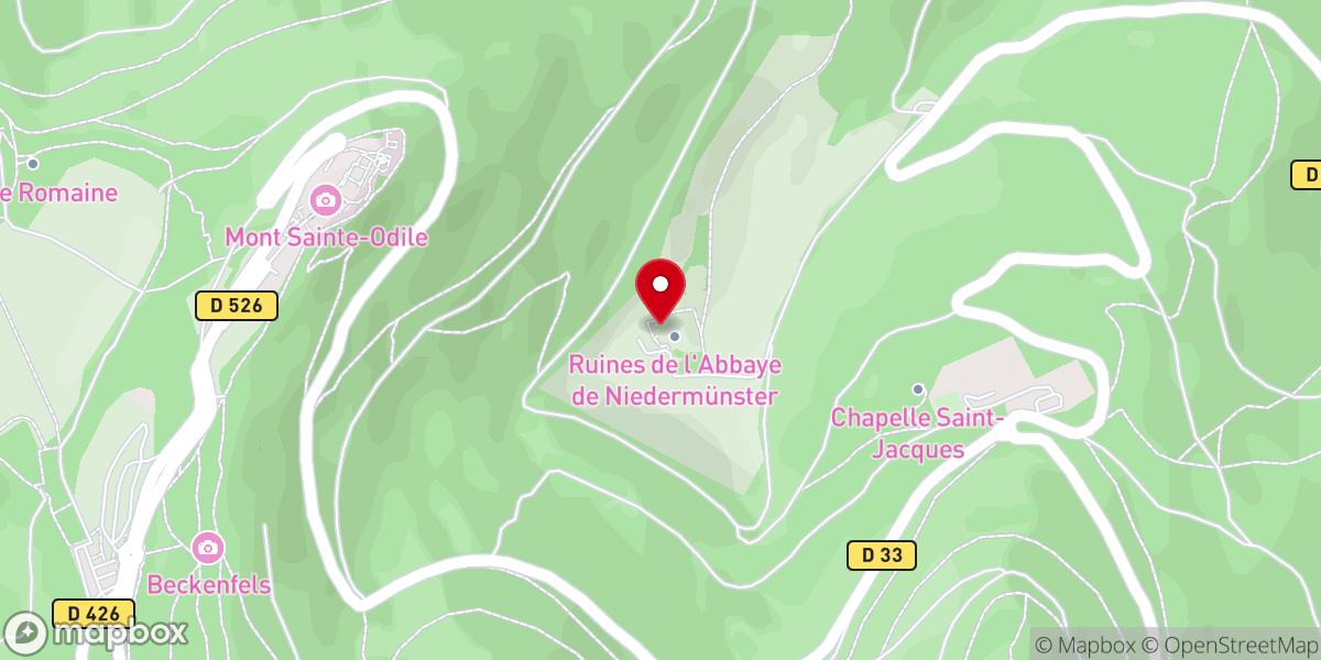 Map showing location of Abbaye de Niedermunster