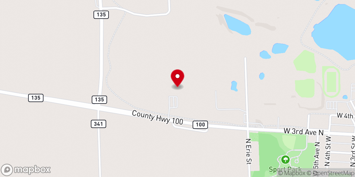Map showing location of North Hope Church