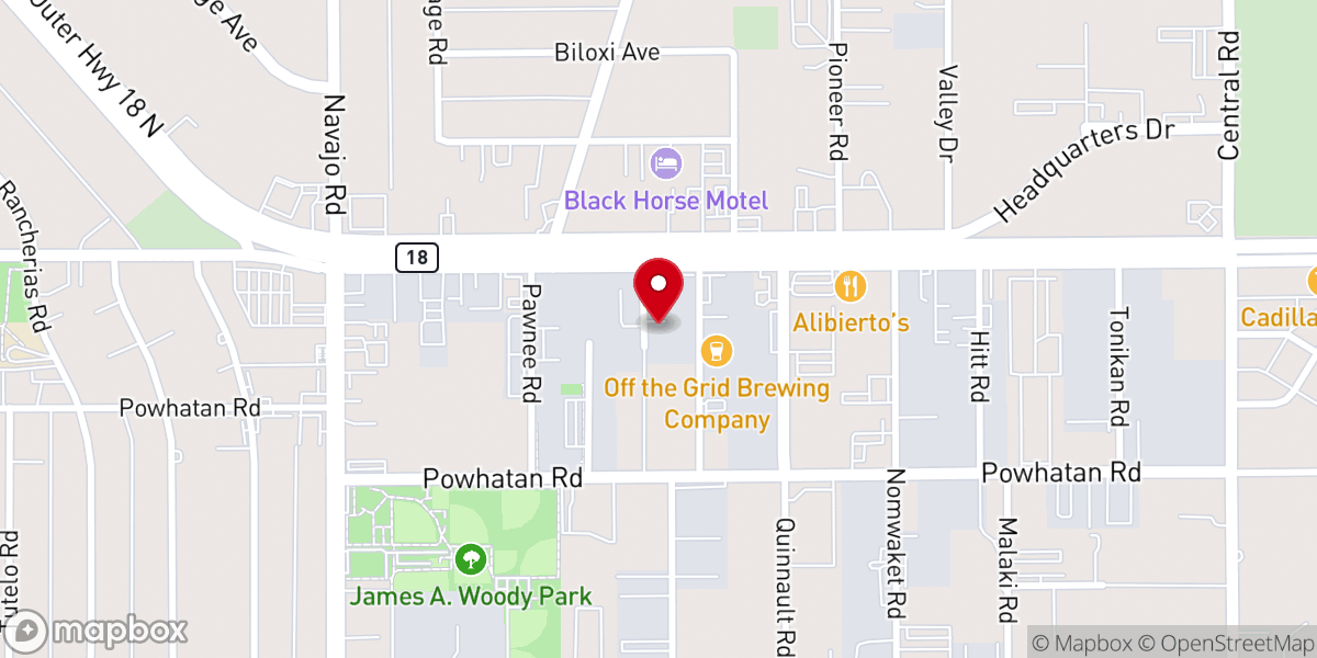 Map showing location of Calvary Chapel Apple Valley Church