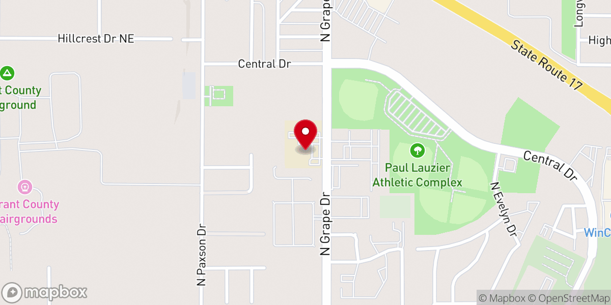 Map showing location of Moses Lake Alliance Church