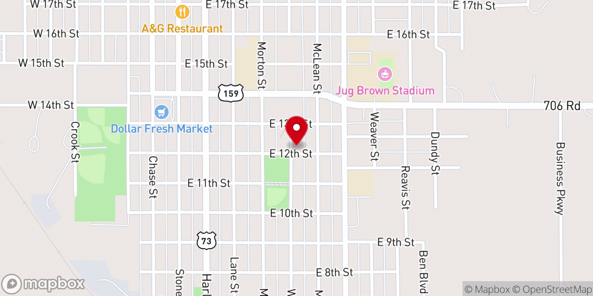 Map showing location of FALLS CITY FIRST BRETHREN CHURCH