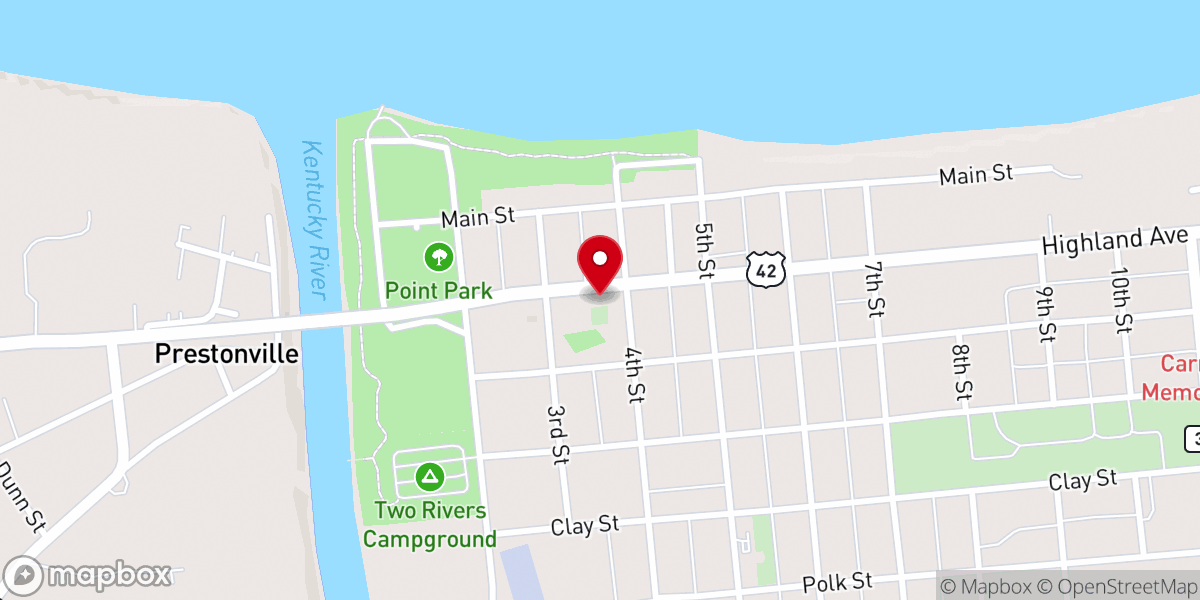 Map showing location of Carrollton Methodist Church