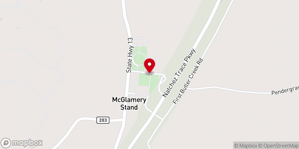 Map showing location of McGlamery Firetower
