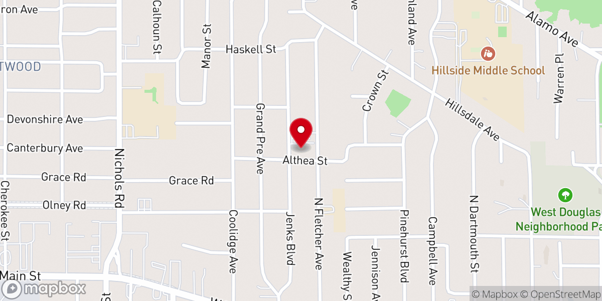 Map showing location of Hope Church