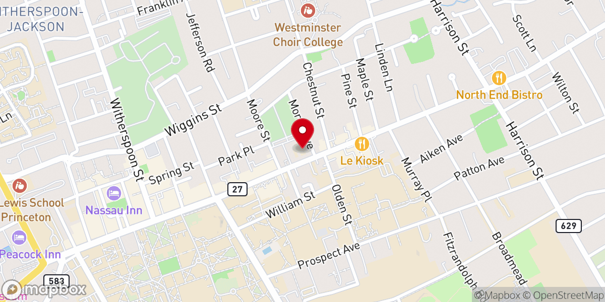 Map showing location of St. Paul School of Princeton
