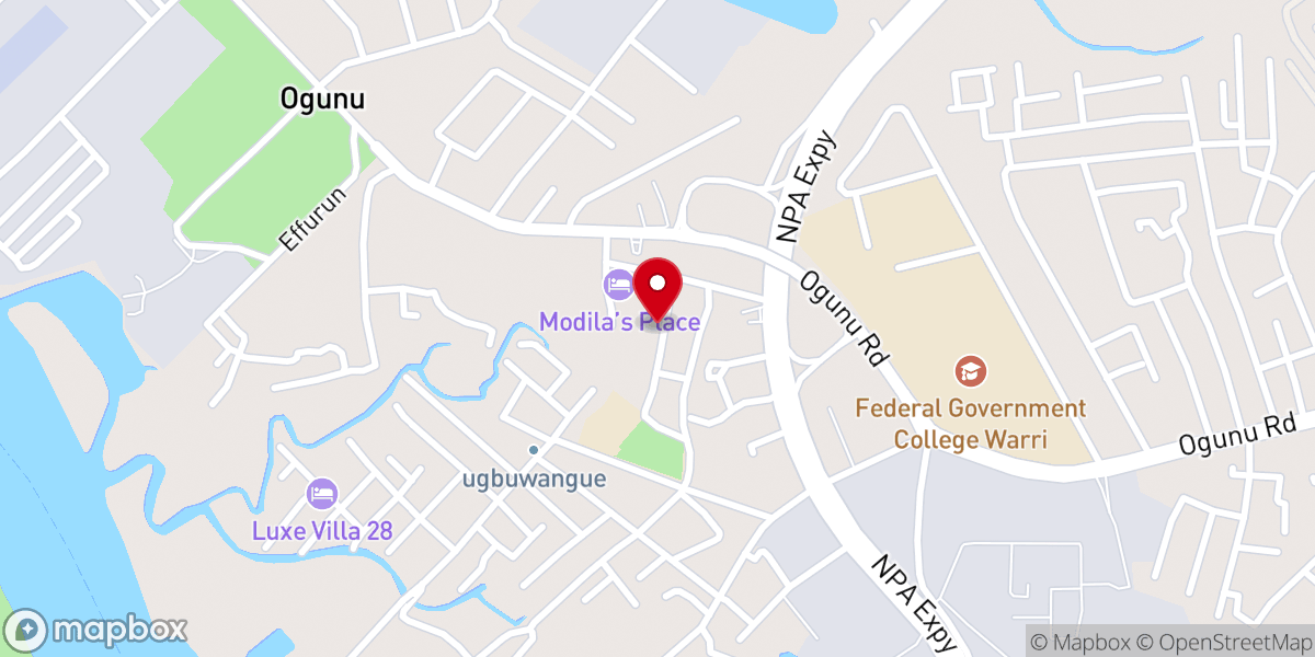 Map showing location of Holy Cross Catholic Church Ugbuwangue-Warri