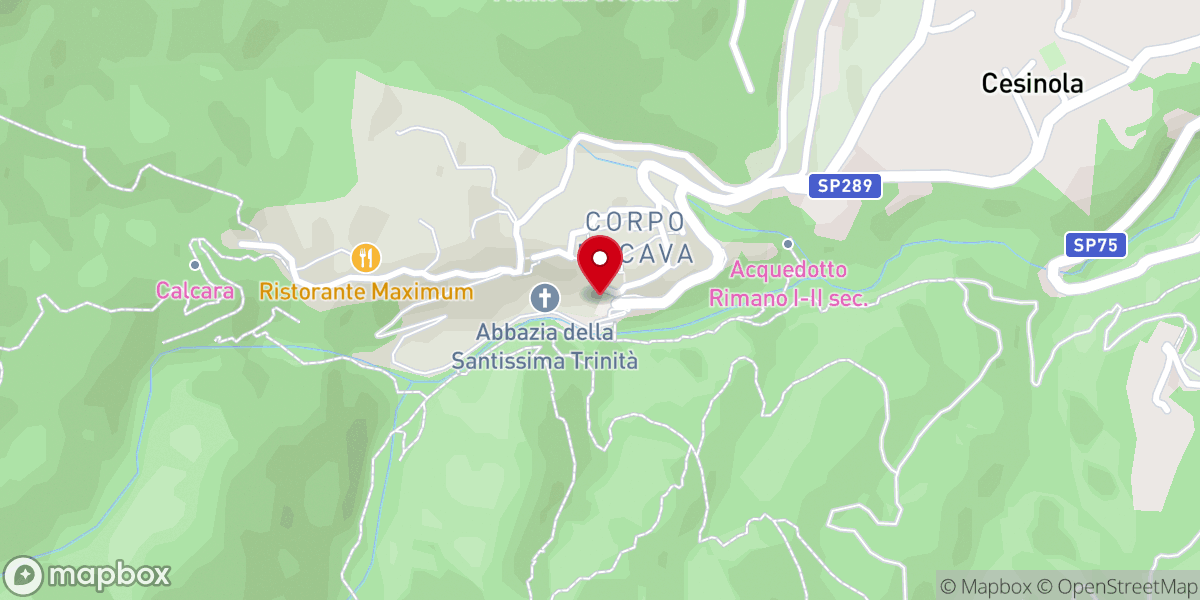 Map showing location of Abbazia della Santissima Trinità