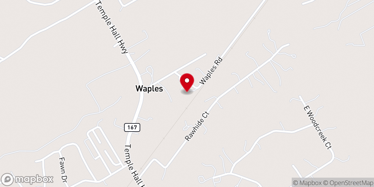 Map showing location of Waples United Methodist Church