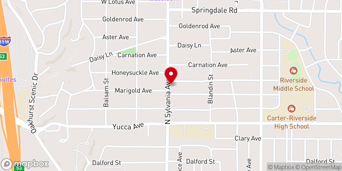 Map showing location of Camino de Paz Christian Church