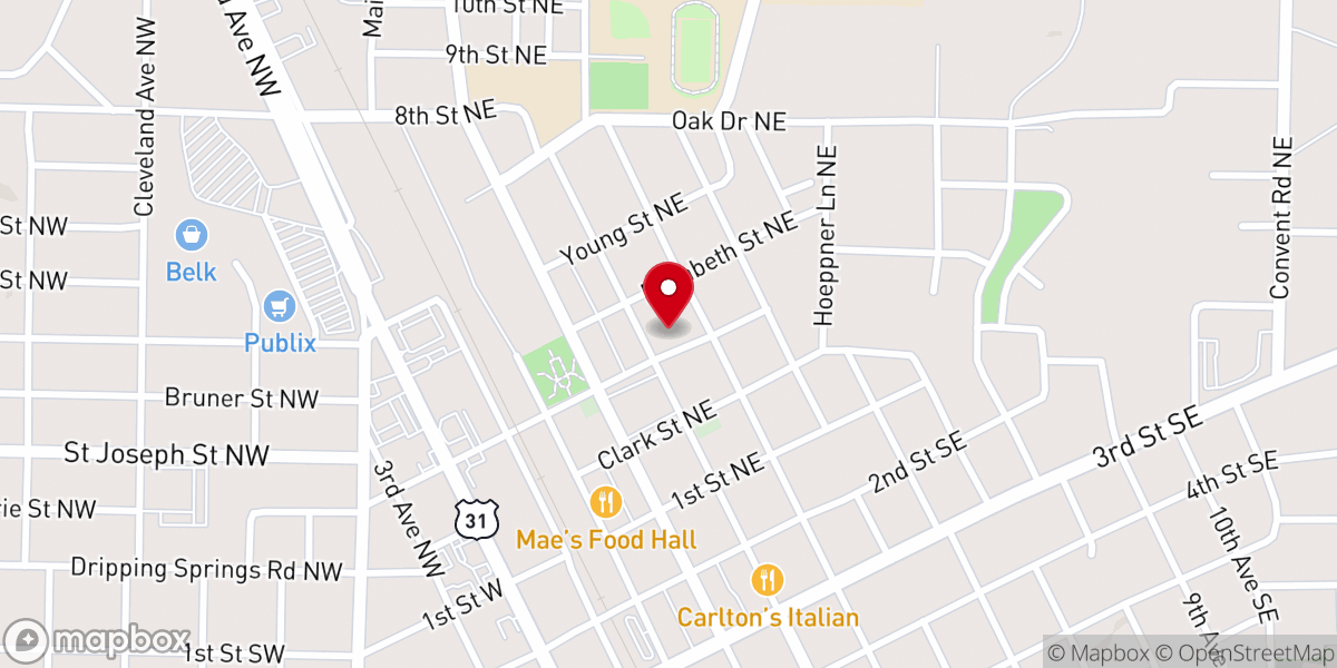 Map showing location of Grace Episcopal Church