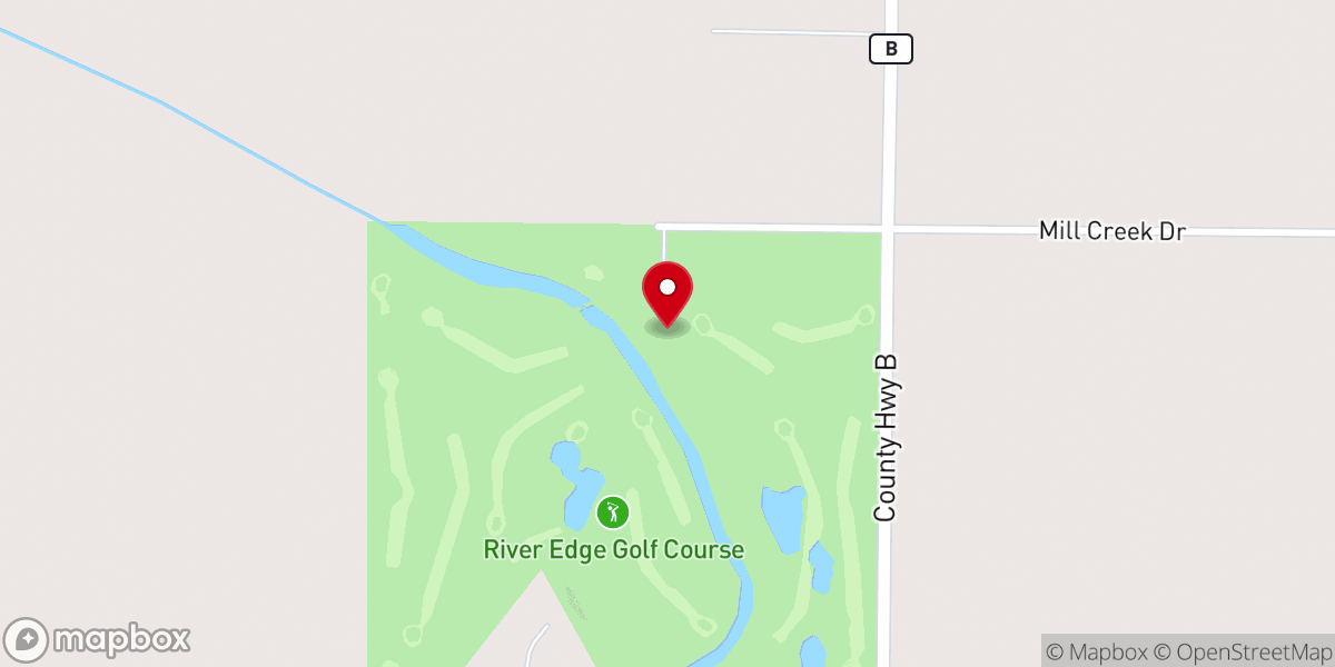 Map showing location of RiverEdge Golf Course & Banquet Facility