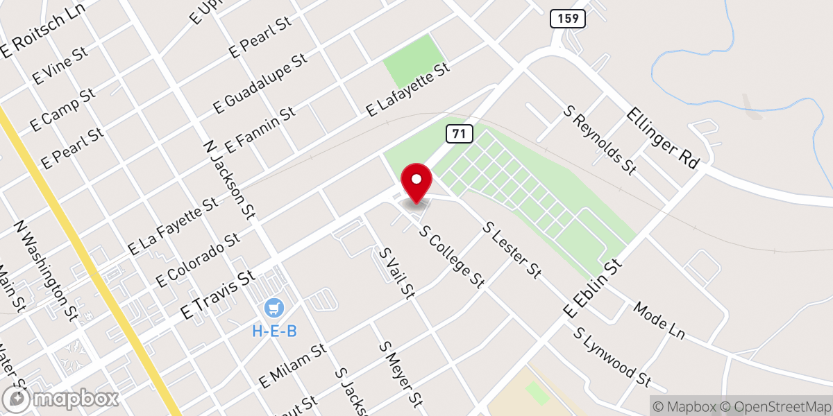 Map showing location of Redimidos por Cristo la grange tx