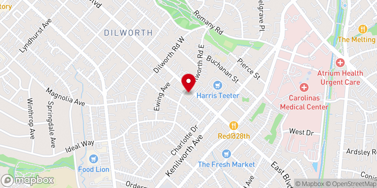 Map showing location of First Christian Church