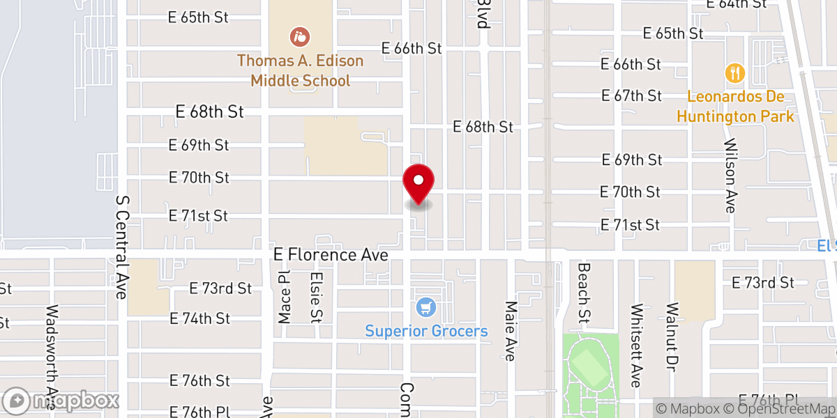 Map showing location of Pilgrim's Hope Bible Church