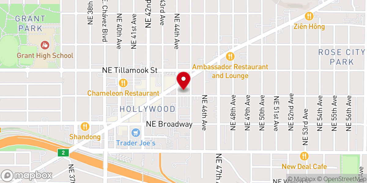 Map showing location of Rose City Park Presbyterian Church