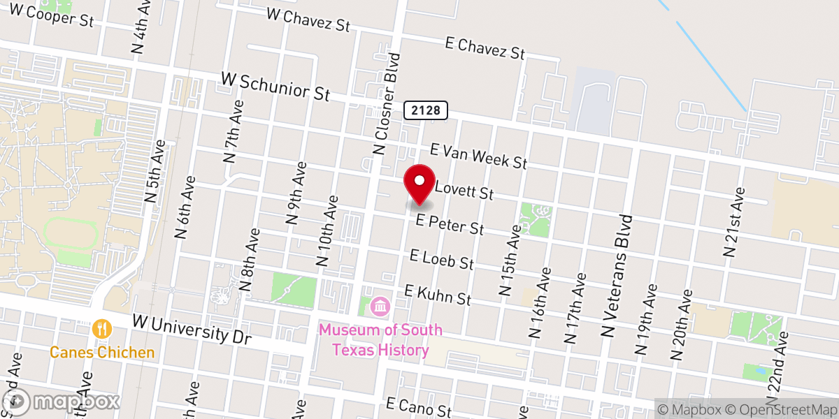 Map showing location of Iglesia De Cristo Edinburg,Texas
