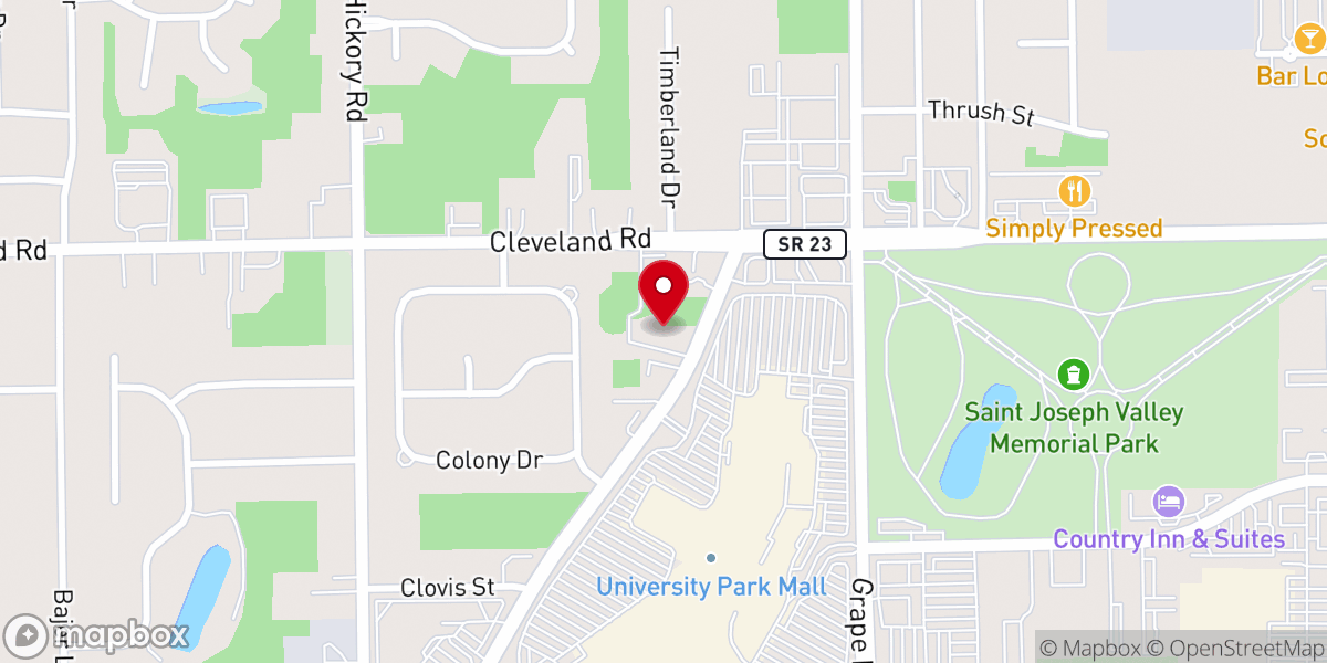Map showing location of Timberland Bible Church