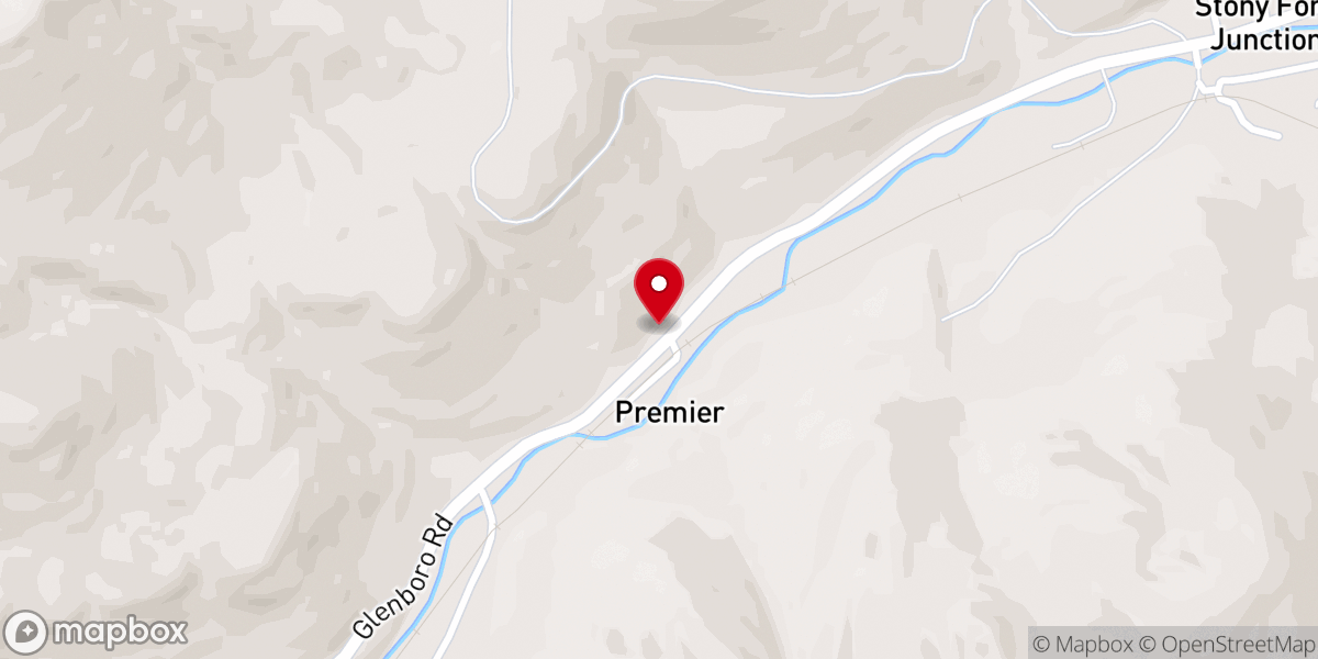 Map showing location of Bennetts Fork Baptist Church