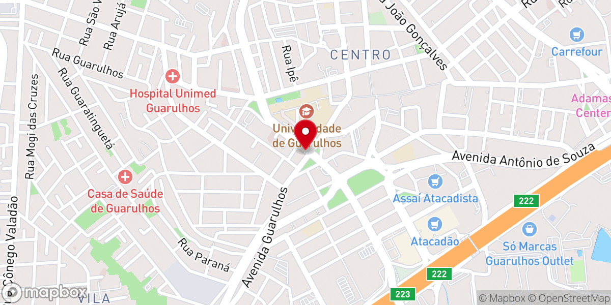 Map showing location of Igreja Paz e Vida