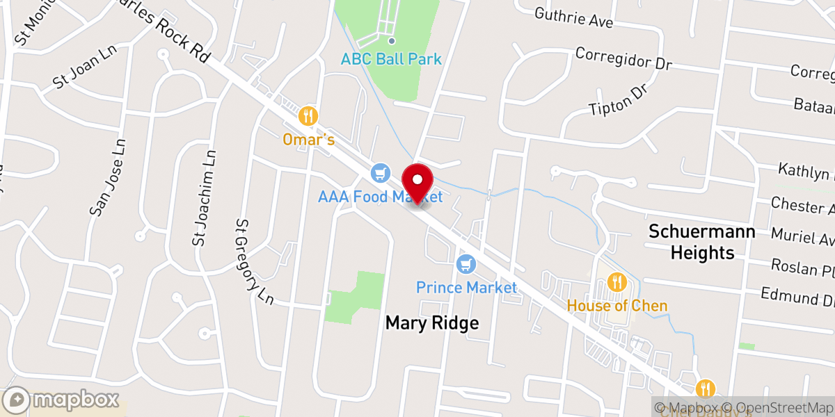 Map showing location of Bible Way Baptist Church