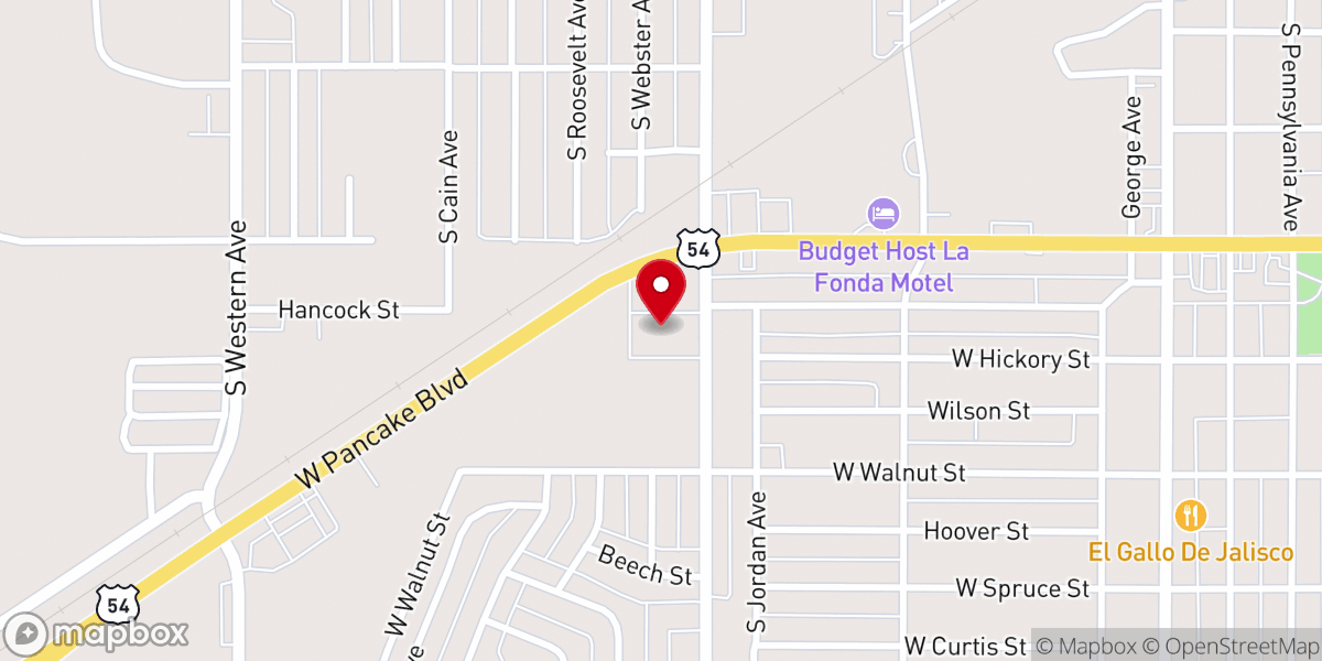 Map showing location of Fellowship Baptist Church