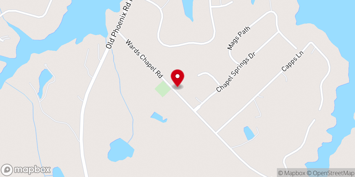 Map showing location of Wards Chapel