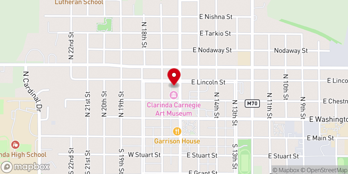 Map showing location of Westminster Presbyterian Church