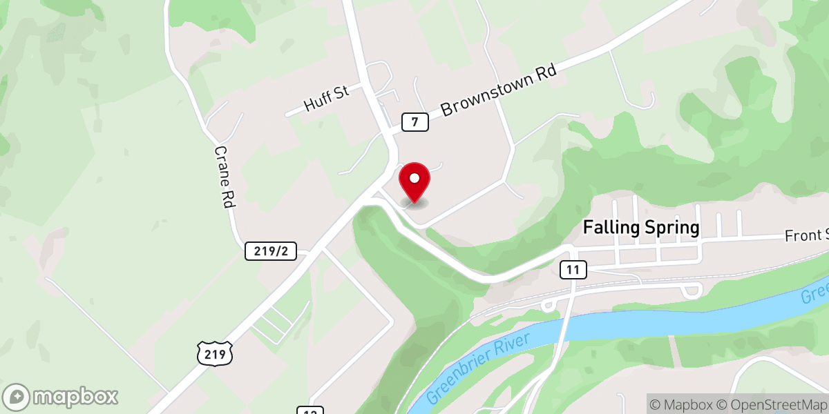 Map showing location of Spring Creek Presbyterian Church
