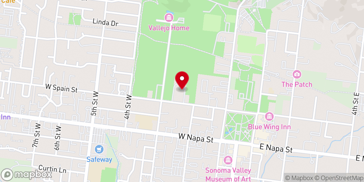 Map showing location of Congregation Shir Shalom
