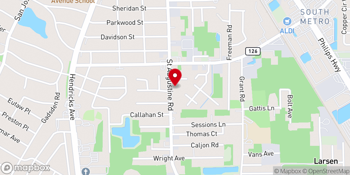 Map showing location of Mt Zion Ame Church