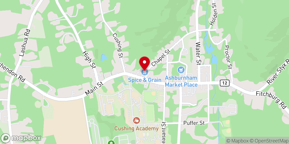 Map showing location of Ashburnham Community Church, UCC/UMC