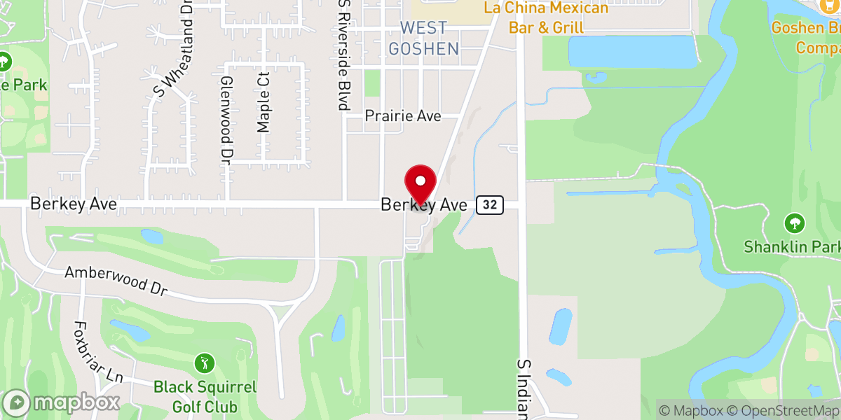 Map showing location of West Goshen Church - Covenant Brethren