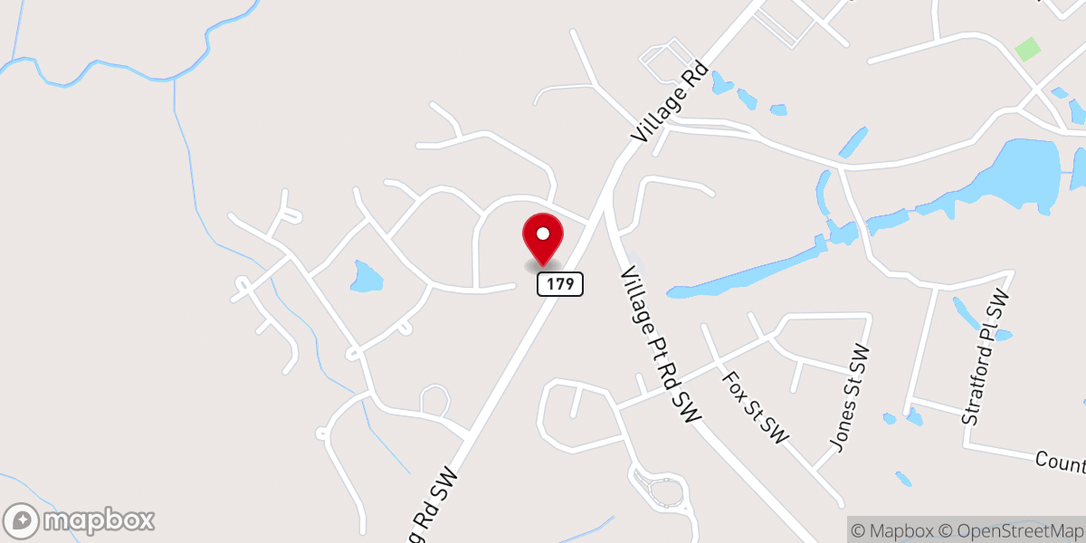 Map showing location of Shallotte church of Christ