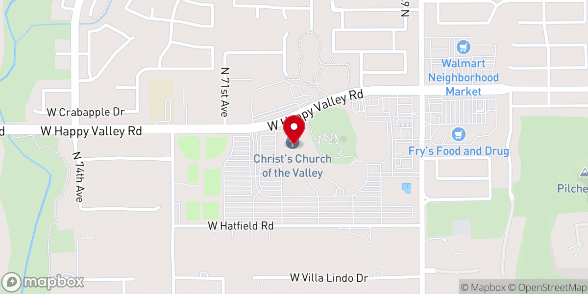 Map showing location of Christ's Church of the Valley (CCV) - Peoria