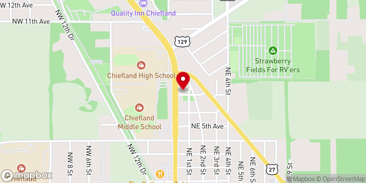 Map showing location of Chiefland Methodist Church