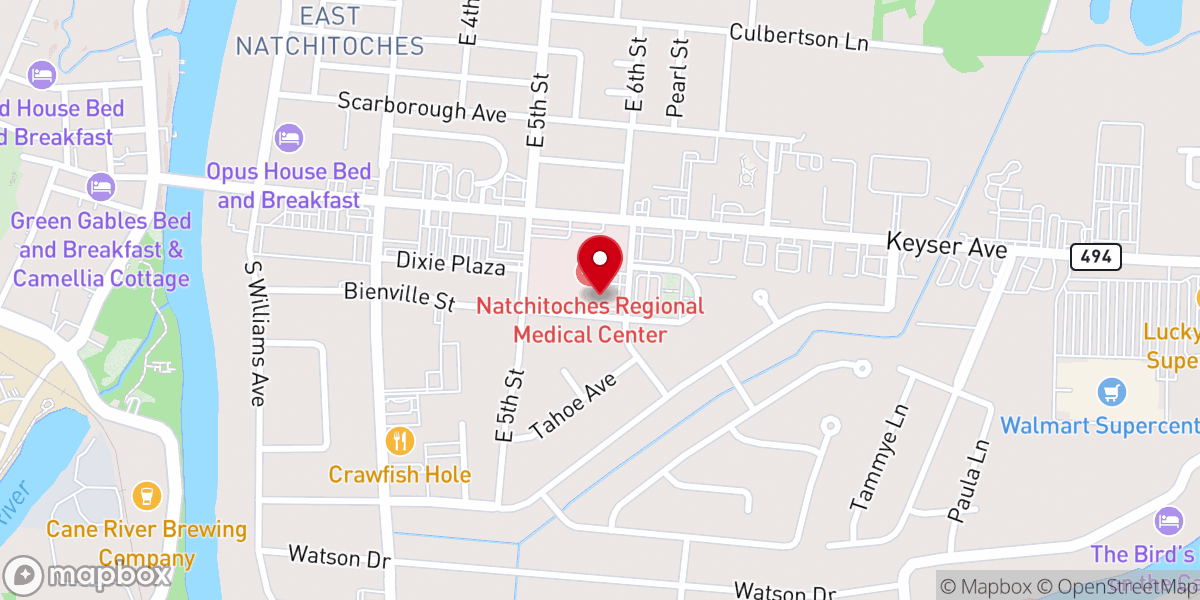 Map showing location of Natchitoches Regional Medical Center- Emergency Room