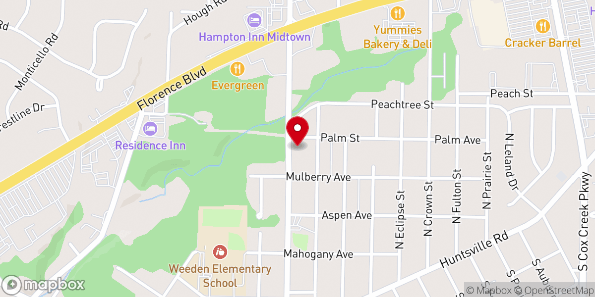 Map showing location of Weeden Heights Pentecostal Church