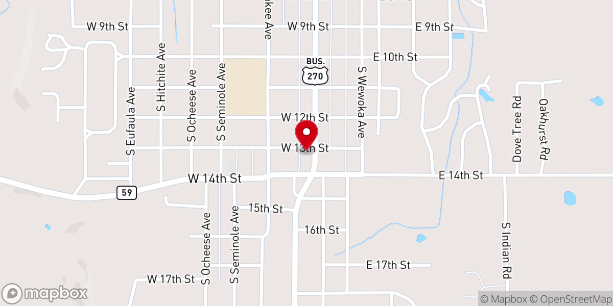 Map showing location of First Assembly of God Church