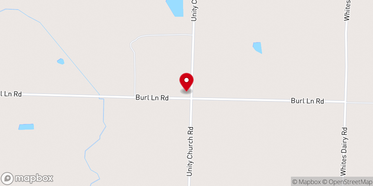 Map showing location of Unity Church
