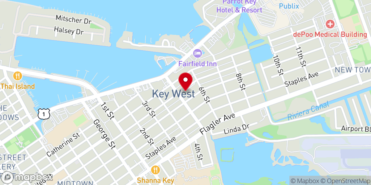 Map showing location of Fifth Street Baptist Church