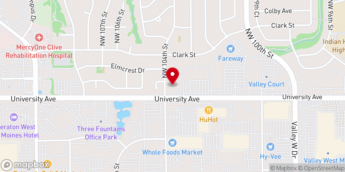 Map showing location of Faith Lutheran Church